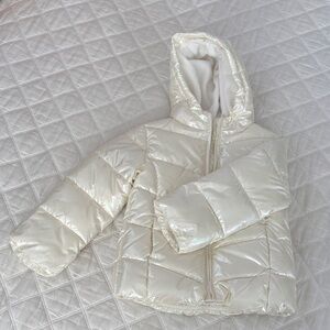 The Children's Place Iridescent Cream Puffer Jacket